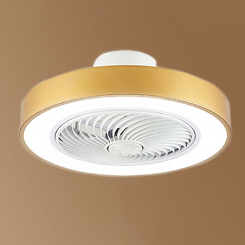 Moderne nordische LED -Makkaronendeckenvorrichtung Schmiedeeisen kreisförmige Deckenventilatoren mit Acrylschatten