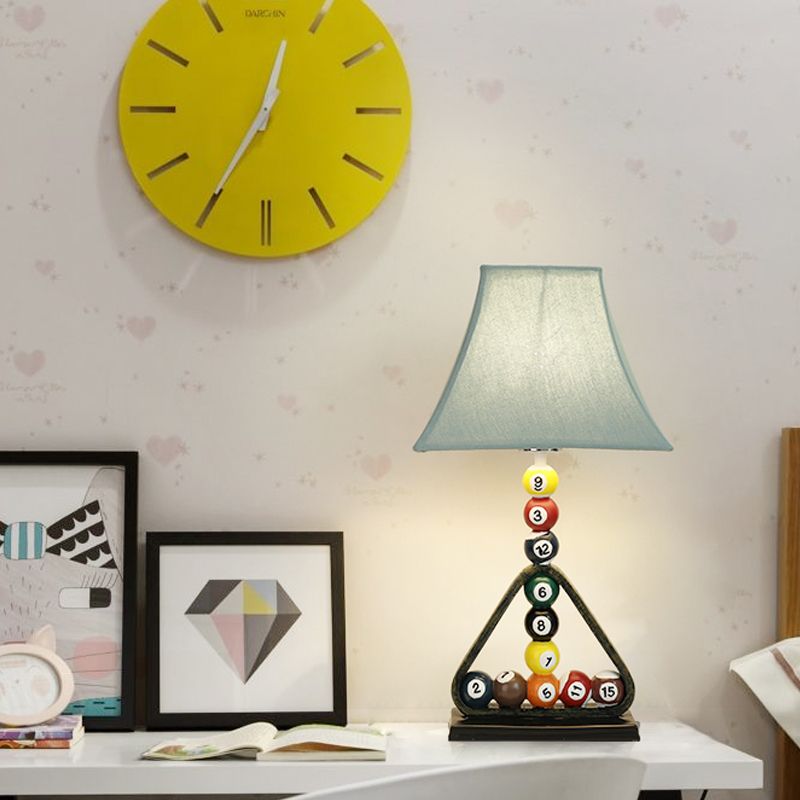 ÉTUDE ÉCLATE ÉCLAINE BLUE ENFANTS 1-LIGHT Fabric Livre Light With Billard Ball Decor