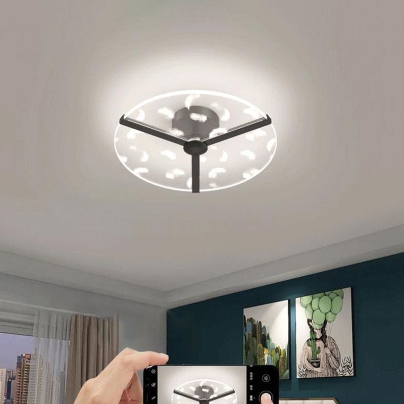 Luce a filo rotondo contemporaneo Metal 1 Luce Light Full Affermazione Luce del soffitto