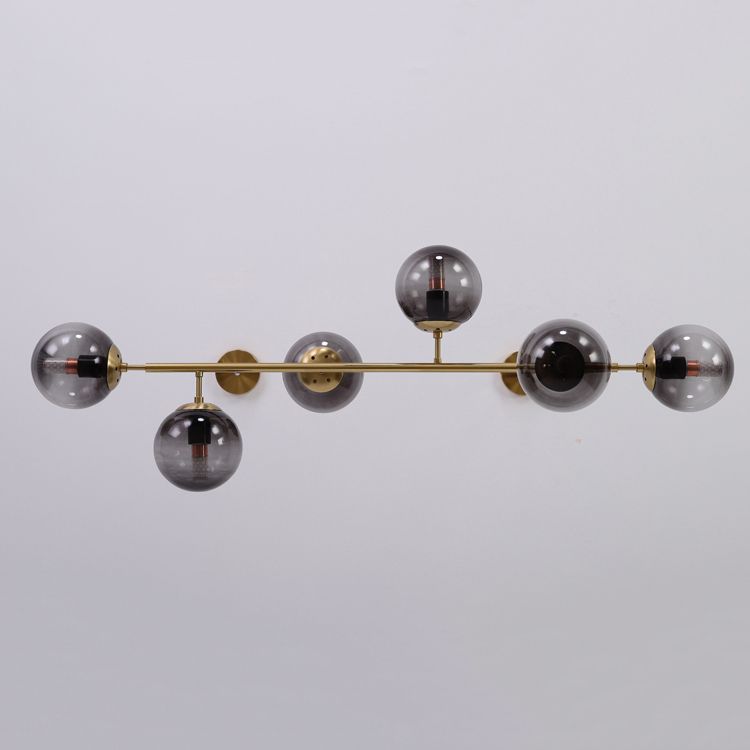 Nordic Style Hanging Lamp Strip Shape Island Light Fixture with Glass Shade for Bedroom