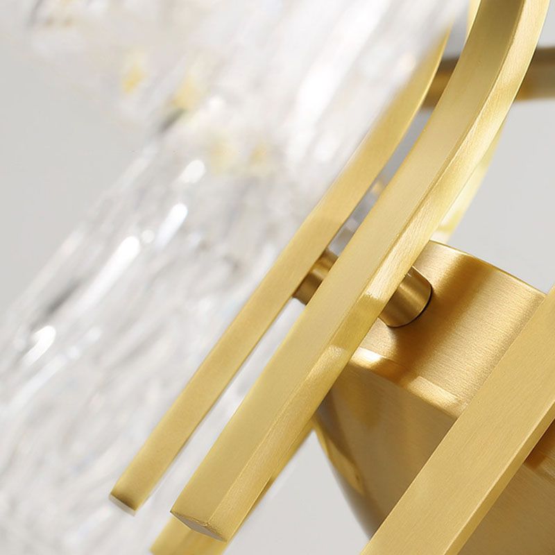 Light Luxury Crystal Ceiling Lamp Cylinder Shape Ceiling Light for Bedroom