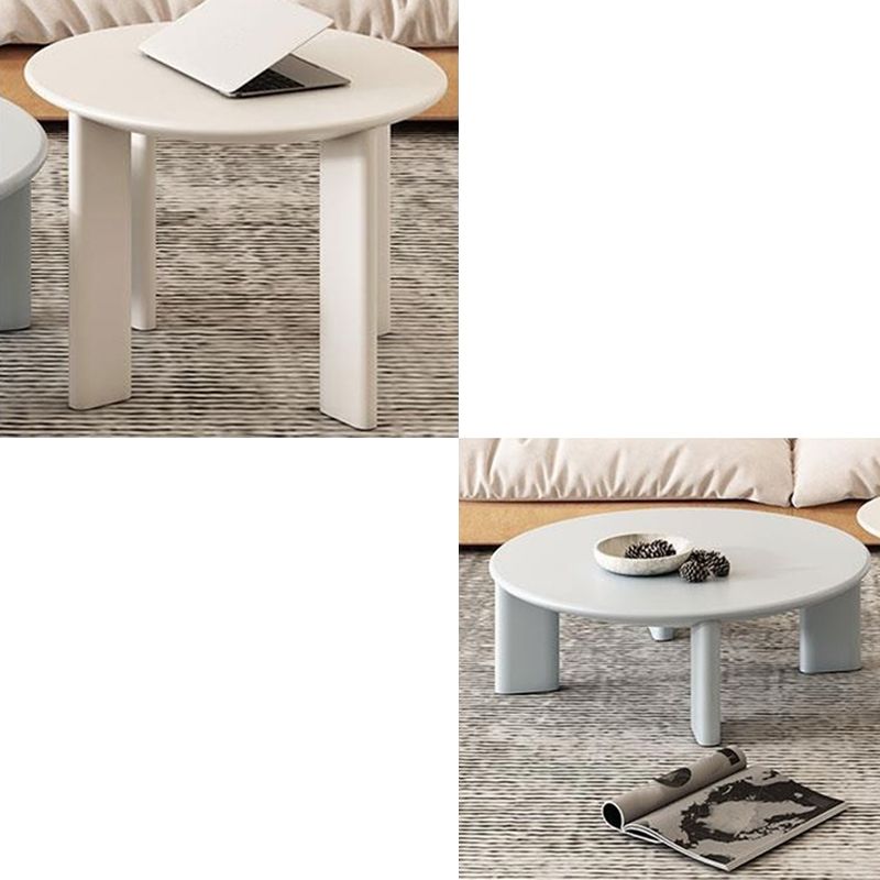 Scandinavian Solid Wood Cocktail Table Round 4 Legs Coffee Table Set