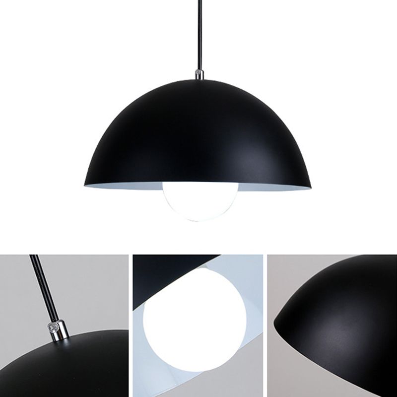 Dining Room Macron Hanging Light Bowl Shape Single Light Metal Modern Pendant Light