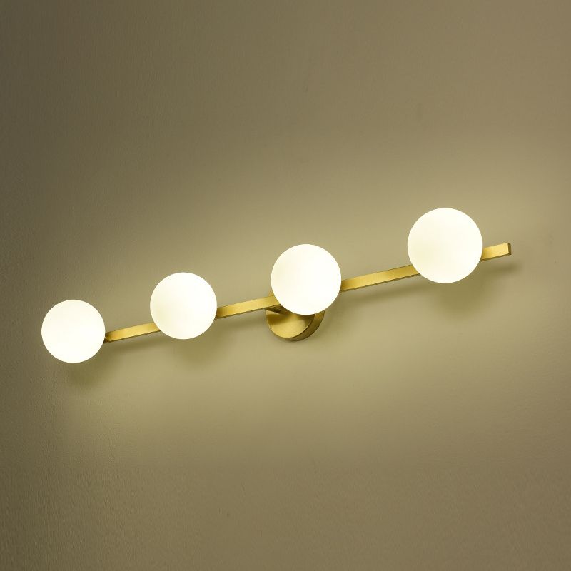 Industrial Golden Light Glass Globe Shaded Bath Vanity Lighting for Bathroom