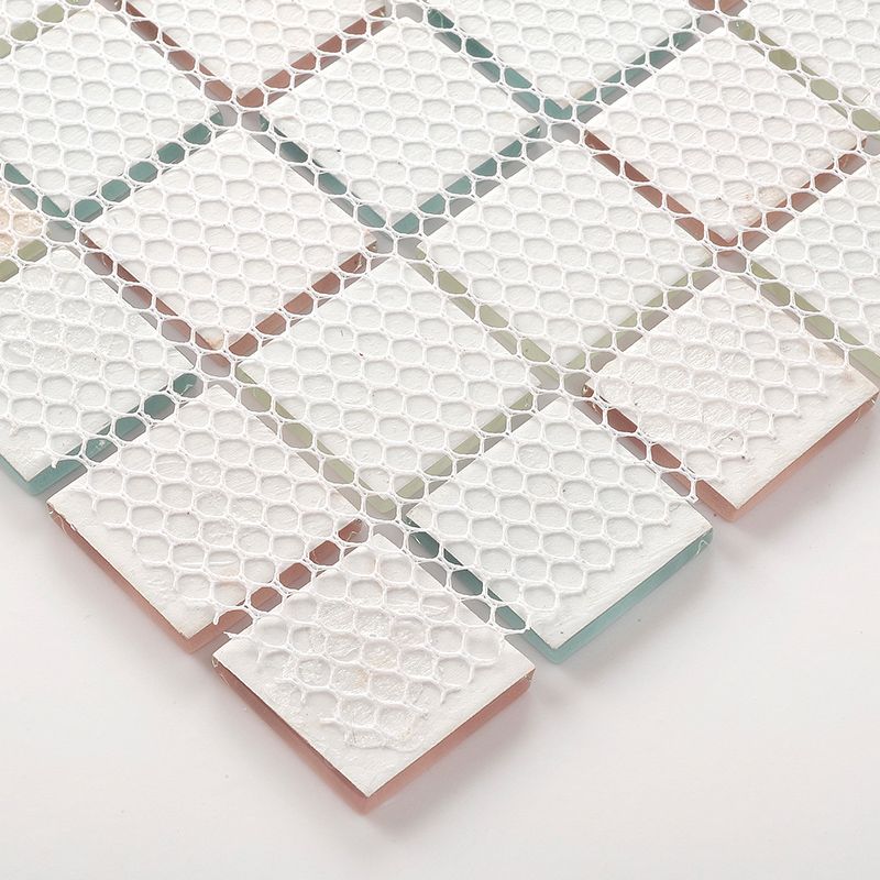 12" x 12" Peel & Stick Tie Glass Square Grid Mosaic Peel and Stick Tile 10-Pack