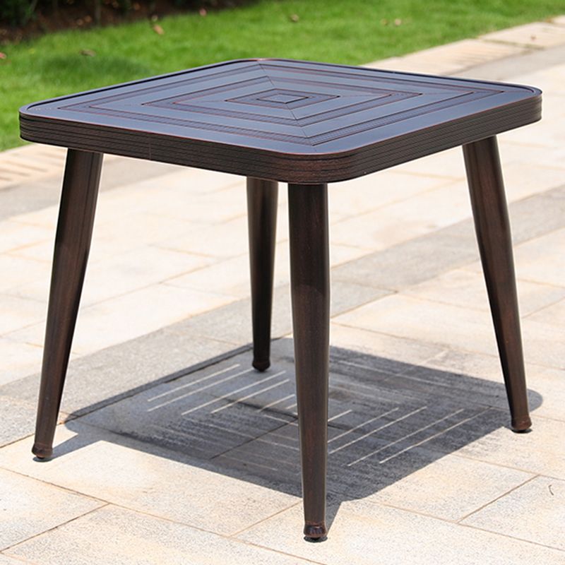 Modern Style Geometric Courtyard Table Aluminum Frame Outdoor Table