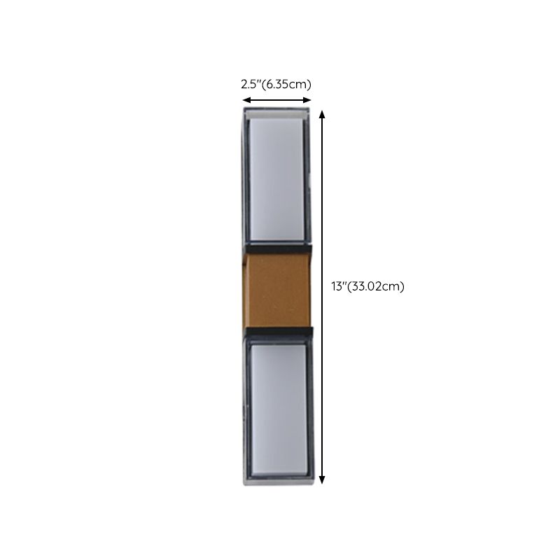 Modern Style Rectangle Shade Wall Sconce Acrylic 2 Lights Sconces for Bedroom