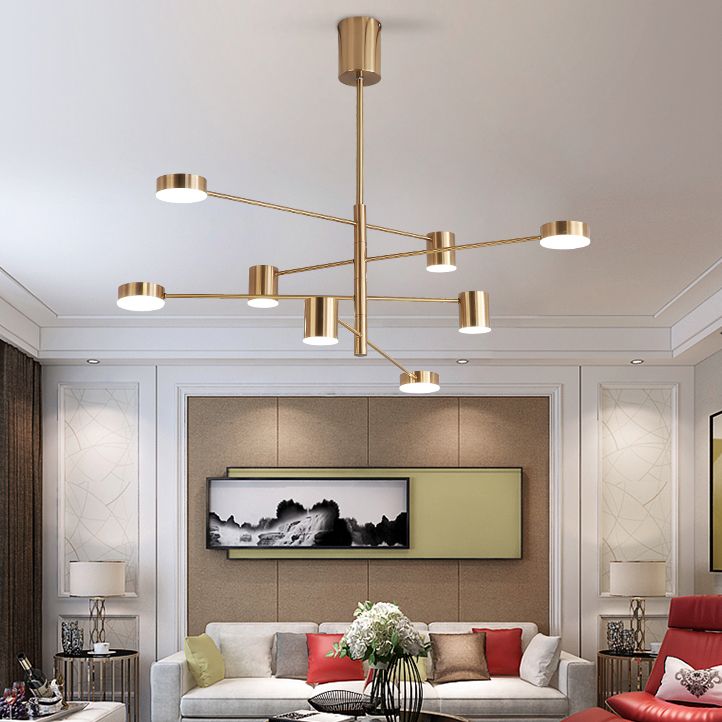 Lámparas de lámparas colgantes de forma de cilindro de estilo moderno 8 luces de lámpara de luz