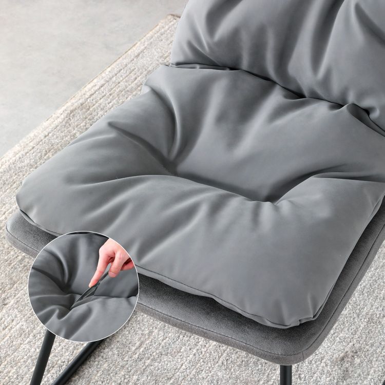 Contemporary Metal Dining Room Chair Armless Upholstered Side Chairs for Home Use