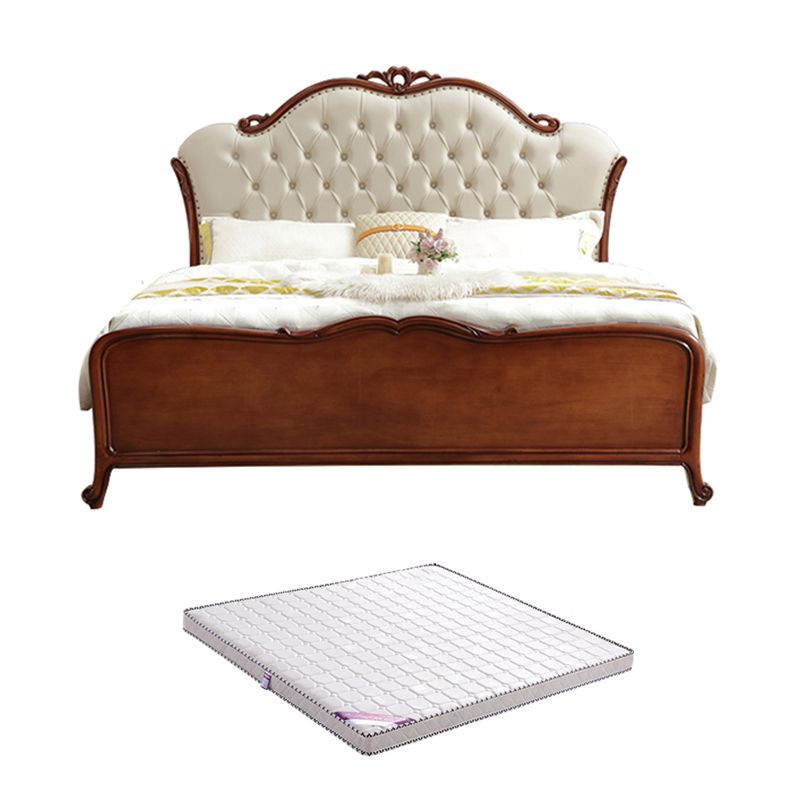 Faux Leather Upholstered Platform Bed Full Nail Button Tufted Bed