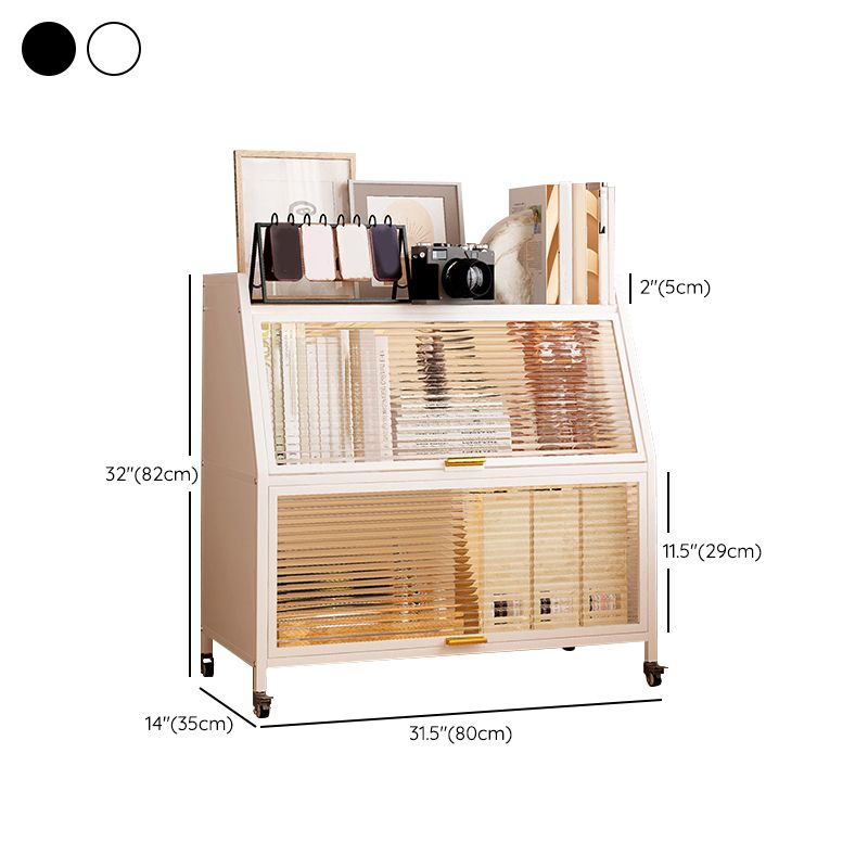 Standard Metal Industrial Bookcase Closed Back Bookshelf with Cabinets