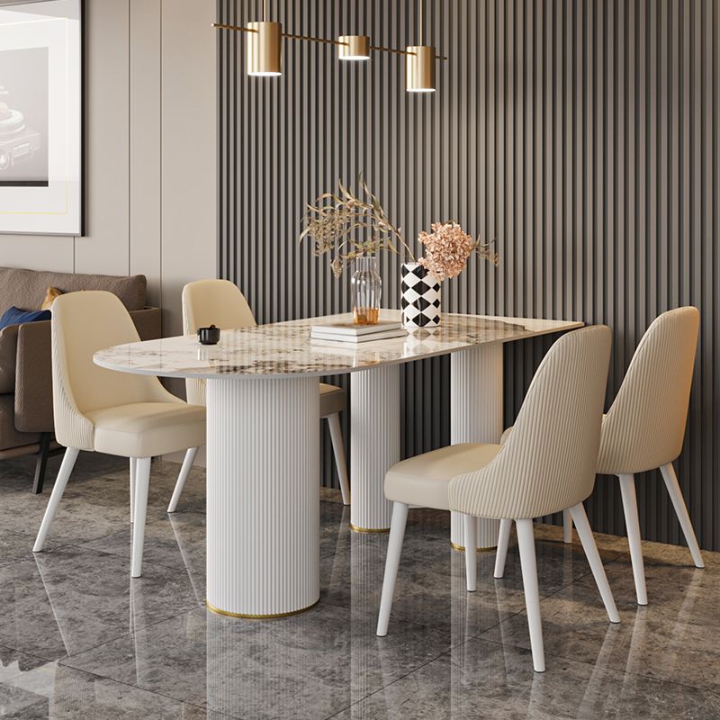 Metal Traditional Luxury Free Form Indoor Table Sintered Stone Table with 3 Legs