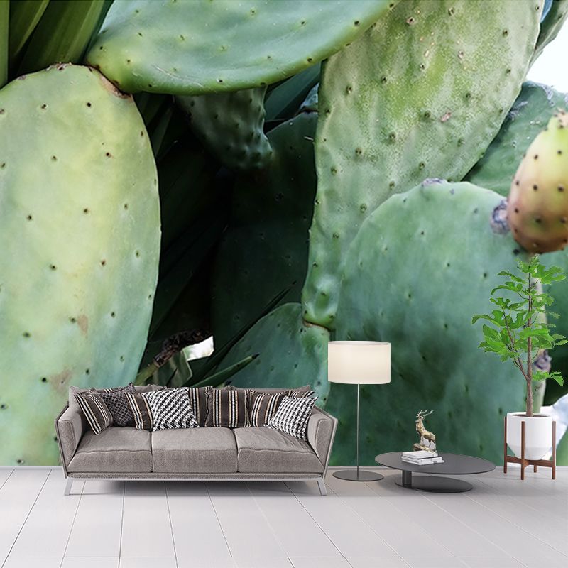Green Cactus Water Resistant Plant Wall Decor for Living Room, Personalized Size