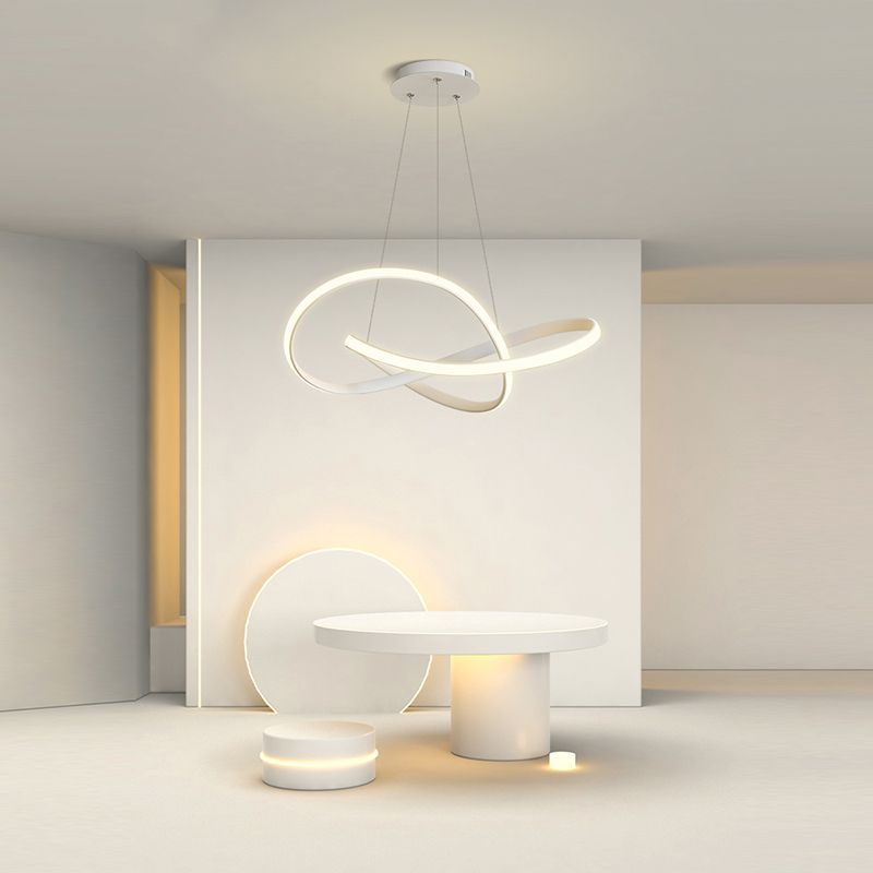 Noordse lineaire kroonluchter metalen metalen LED -kroonluchter hanger voor woonkamer