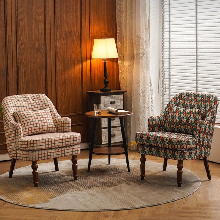 Fixed Back Lounge Chair Solid Wood Resistant Side Chair with Legs