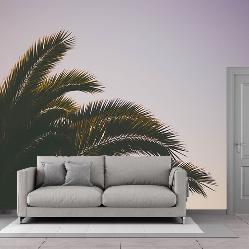 Tropical Plants Stain Resistant Wall Mural Washable Wallpaper Sitting Room Wall Mural