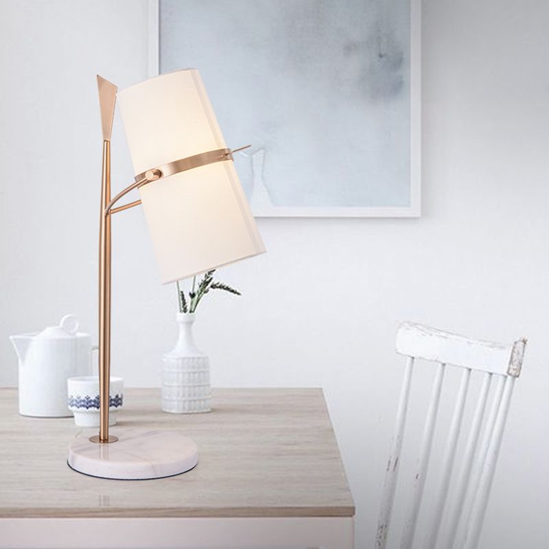 Lámpara de oro de la noche de una sola de bomba posmoderna/bola/luz de mesa tónica con tono de vidrio blanco/blanco esmerilado