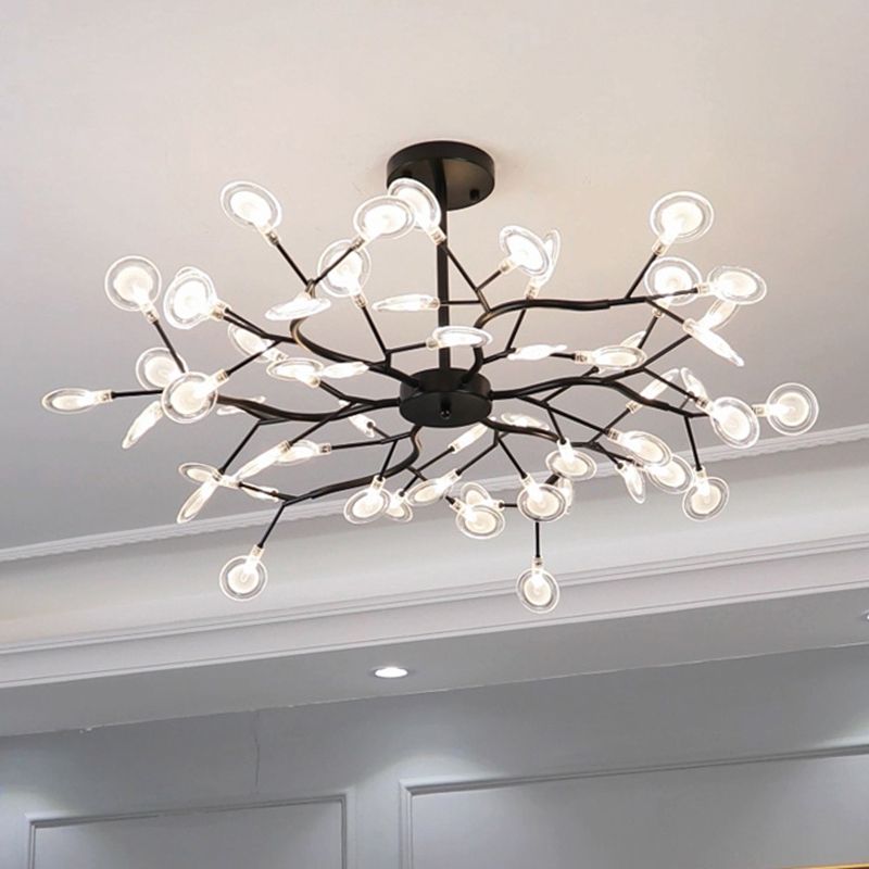 Soggiorno a forma di ramo Illuminazione a soffitto LED Light Metallic Postmodern lampadario