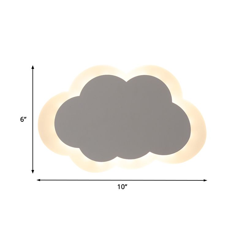 Simple Cloud-Shaped Flushmount Light Acrylic White LED Ceiling Lamp for Porch Dining Room