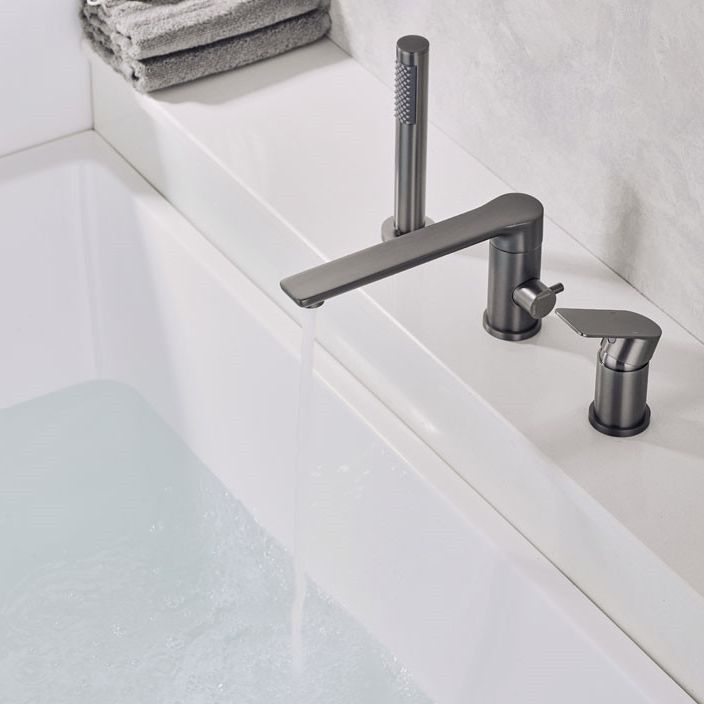 Deck Mounted Copper Roman Tub Faucet Low Arc Roman Freestanding Faucet