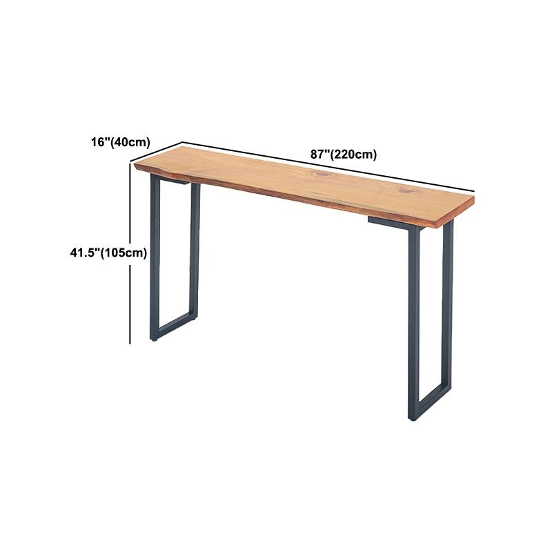 Industrial Rectangle Solid Wood Bar Table Set 1/4 Pieces Counter Table with High Stools