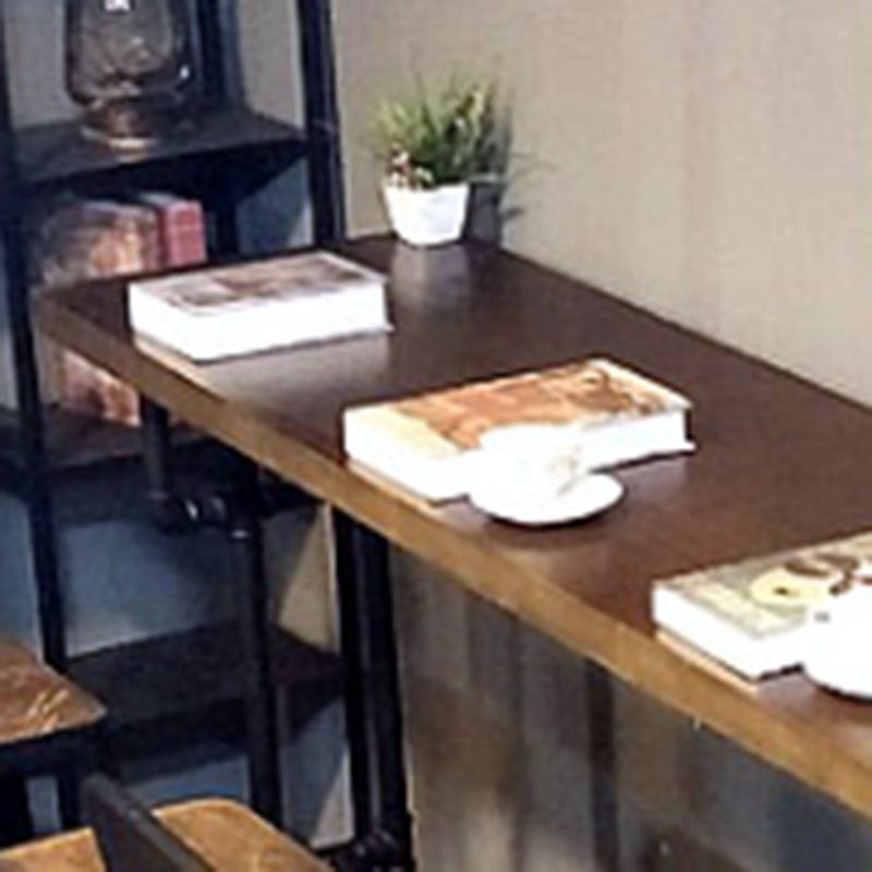 Modern Bar Dining Table Solid Wood Rectangle Bar Table in Brown