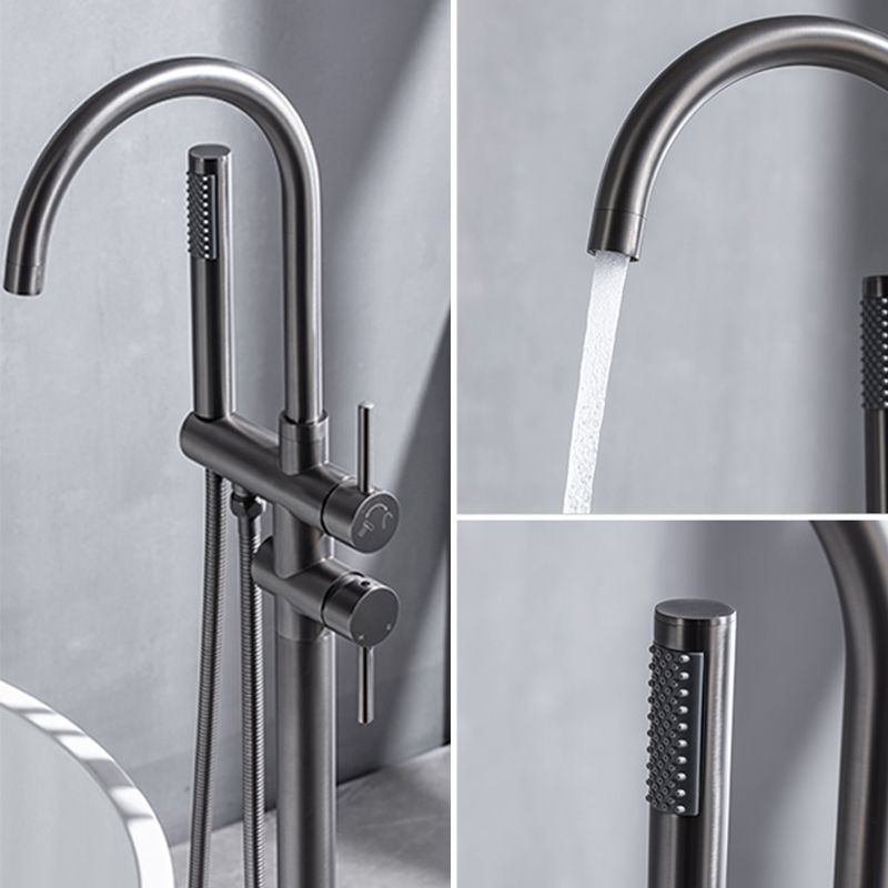 Floor Mounted Copper Freestanding Tub Filler Freestanding High Arc Tub Filler Trim
