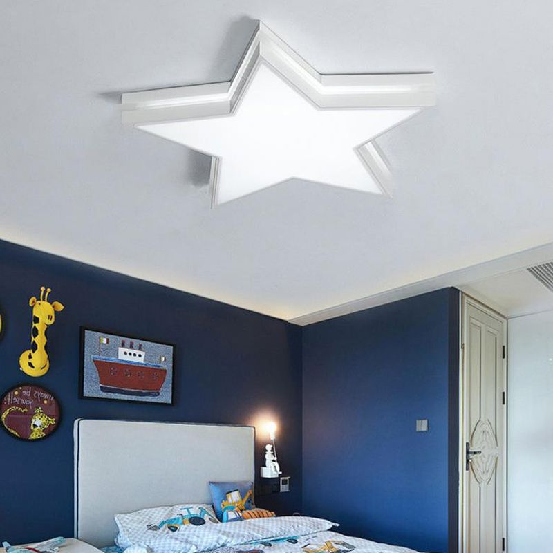 Slim Panel Star Inbouwlamp Kinder acryl LED-plafondlamp in wit voor jongensslaapkamer