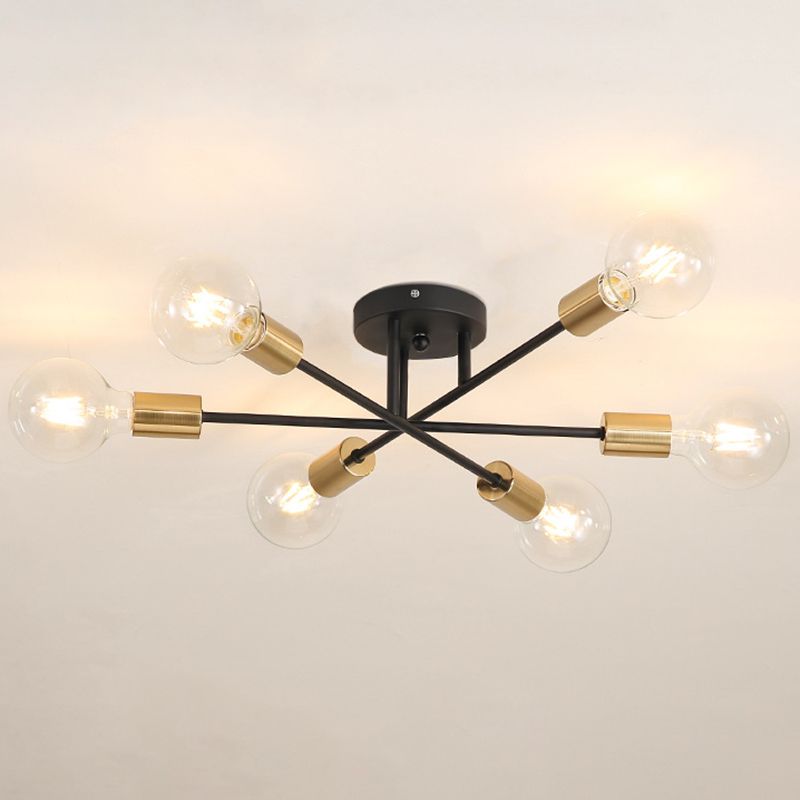 Sputnik Ceiling Lighting Contemporary Semi Flush Mount for Living Room