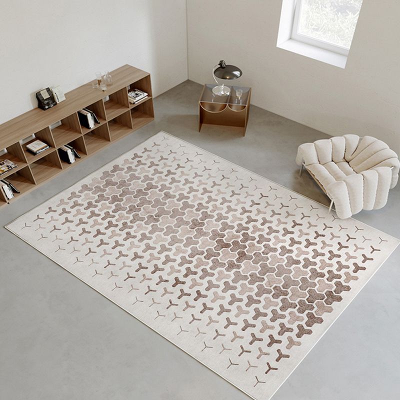 White Modern Rug Graphic Polyester Area Rug Washable Rug for Home Decor