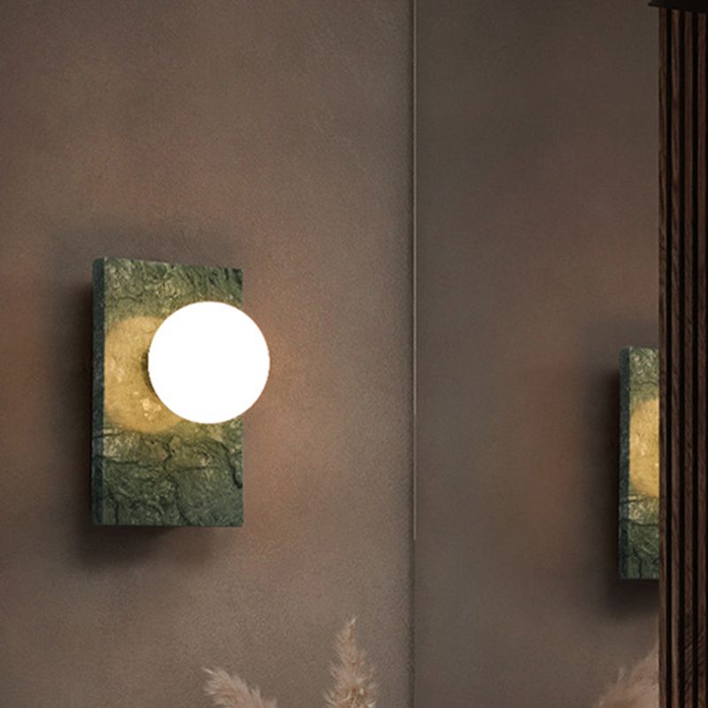 Stone Sphere Wall Sconce Lighting Modern Style 1 Light Wall Lamps