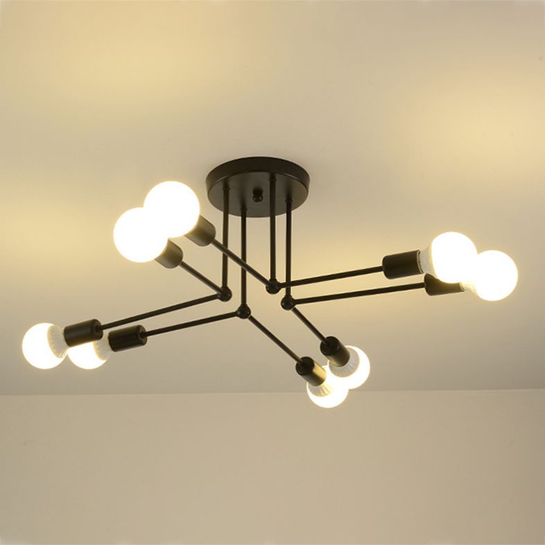 Metal Sputnik Shade Flush Ceiling Light Modern Multi-Lights Flush Mount Fixture