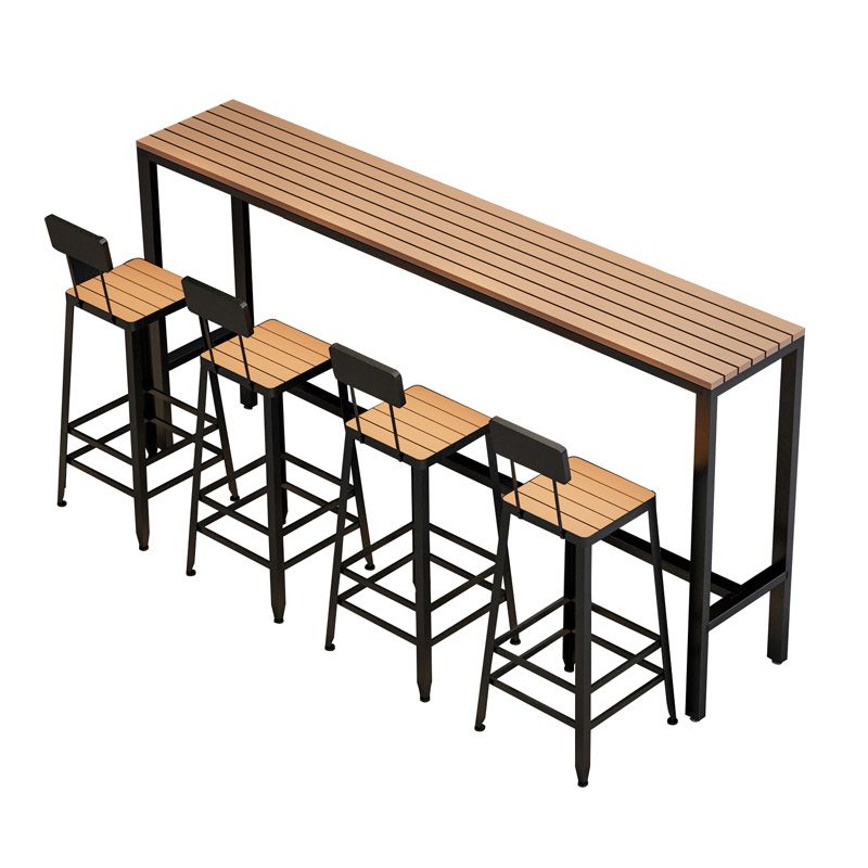 Modern Outdoor Pub Dining Set 1/2/5 Pieces Rectangle Metal Counter Height Pub Set