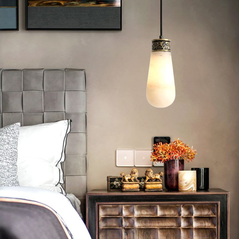 Unique Shape Hanging Lighting Modern Style Marble Light Pendant Lamp for Bedroom