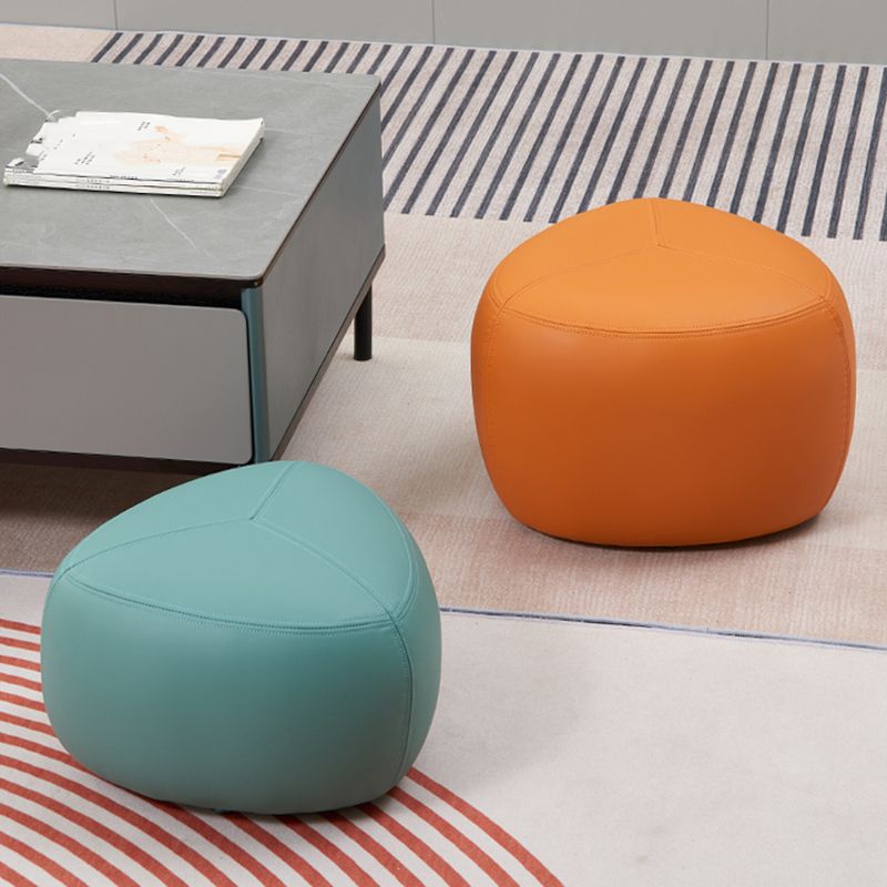 Modern Novelty Shape Ottoman Plain Leather Ottoman Stoolfor Living Room