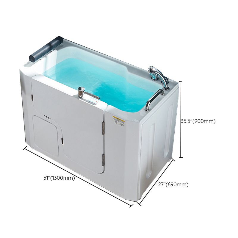 Walk-In Soaking/Air/Whirlpool Bathtub Acrylic Rectangle Back to Wall Bathtub