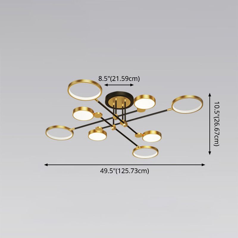 Ring kroonluchter hanglamp modernistische metalen hangende lampen met hangende koord voor woonkamer