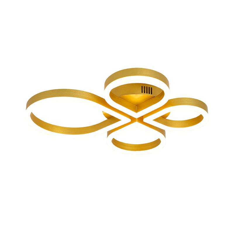 Gold / Coffee Flower Flush Mount Lighting Simple LED Acrylique Flush Ceiling Lamp Fixture in Warm / White Light, 18 "/21.5" Wide