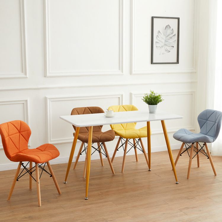 Modern Indoor-Outdoor Wood Chair Dining Room Armless Wingback Side Chair