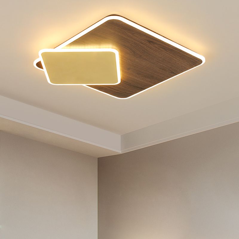 Modern Metal Flush Mount Geometric Shape Ceiling Light with Acrylic Shade for Passage