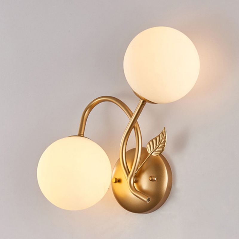 Industrial Style Ball Wall Sconce Glass 2 Light Sconces for Dining Room