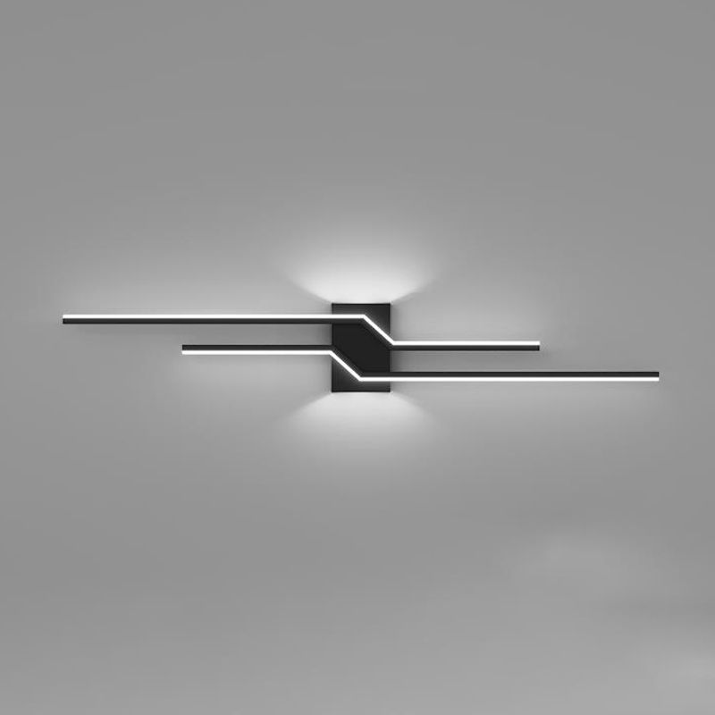 2-Light Modernism Wall Mounted Sconce White/Black LED Wall Light for Foyer