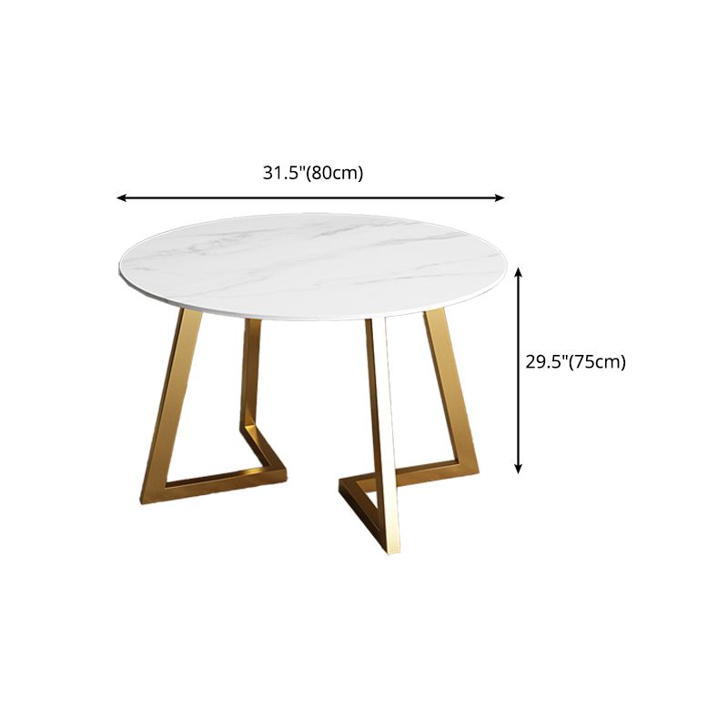 Glam 1/7 Pieces Dining Set Circular Stone Dining Table for Dining Room