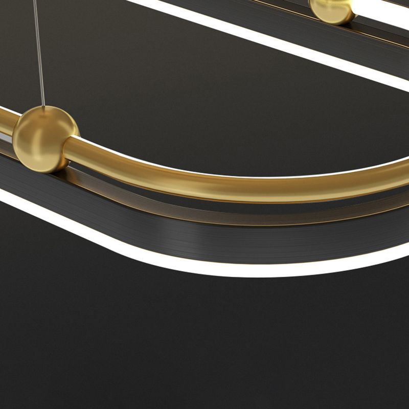 1 lumière ovale île Light moderne lustre moderne Metal Island Plafond Light