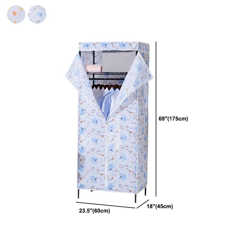 Modern Style Wardrobe Metal 2-Teir Adjustable Shelves Wardrobe Closet