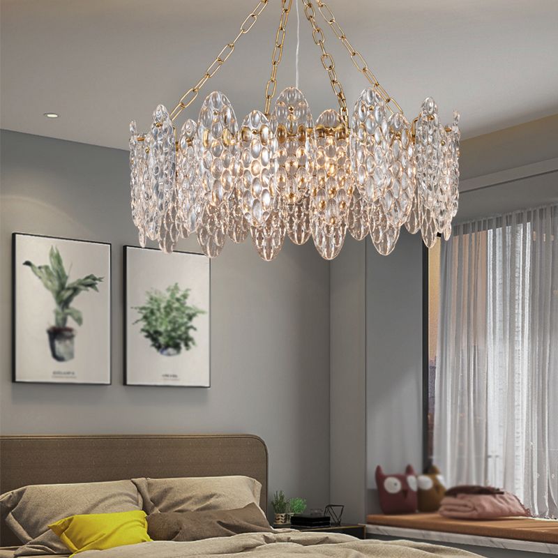 Contemporary Style Geometry Pendant Chandeliers Glass Chandelier Lights in Gold
