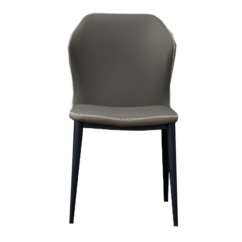 Metal Contemporary Dining Chair Metallic Finish Wingback Side Chair