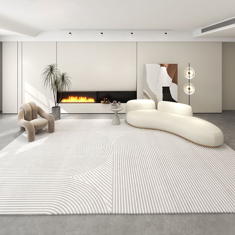 Contemporary Area Rug Contrast Striped Rectangle Indoor Rug Adults Stain Resistant Carpet