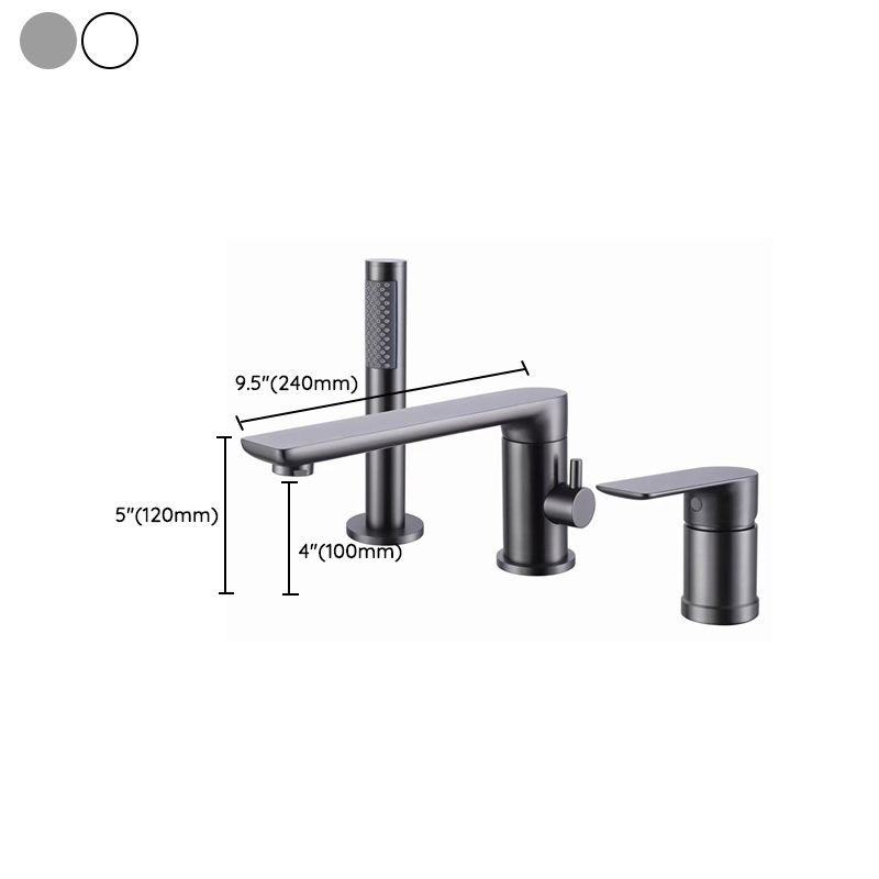 Modern Swivel Bath Faucet Solid Color Deck-Mount Bathroom Faucet