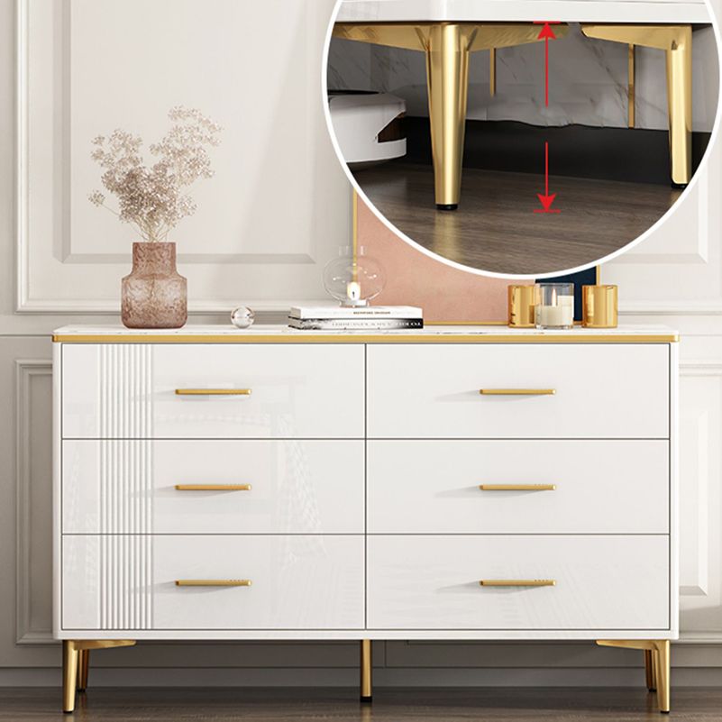 Glam Stone Storage Chest Bedroom 11.8" Wide Chest in White with Drawers